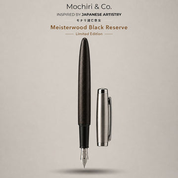 Mochiri & Co.Japan inspired Meisterwood Black Reserve Fountain Pen | Limited Collector's Edition | Black Wood Body | German-Engineered EF Nib
