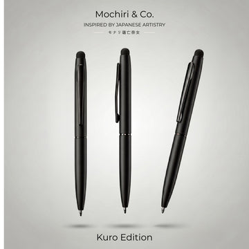 Mochiri & Co. Japan Inspired Kuro (黒) Edition Premium Mini Ball Pens Pack of 3