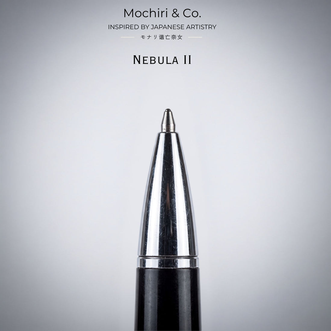 Mochiri & Co. Japan Inspired Nebula II Executive Ball Pen | Premium Black Metal Body | Crystal Dome Cap | Smooth Writing | Refillable