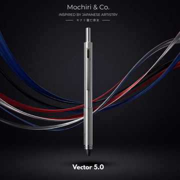 Mochiri & Co. Japan inspired VECTOR 5 | Gloss Steel 4-in-1 Multi-Function Writing Instrument | 3 Ink Colours + 0.5mm Pencil