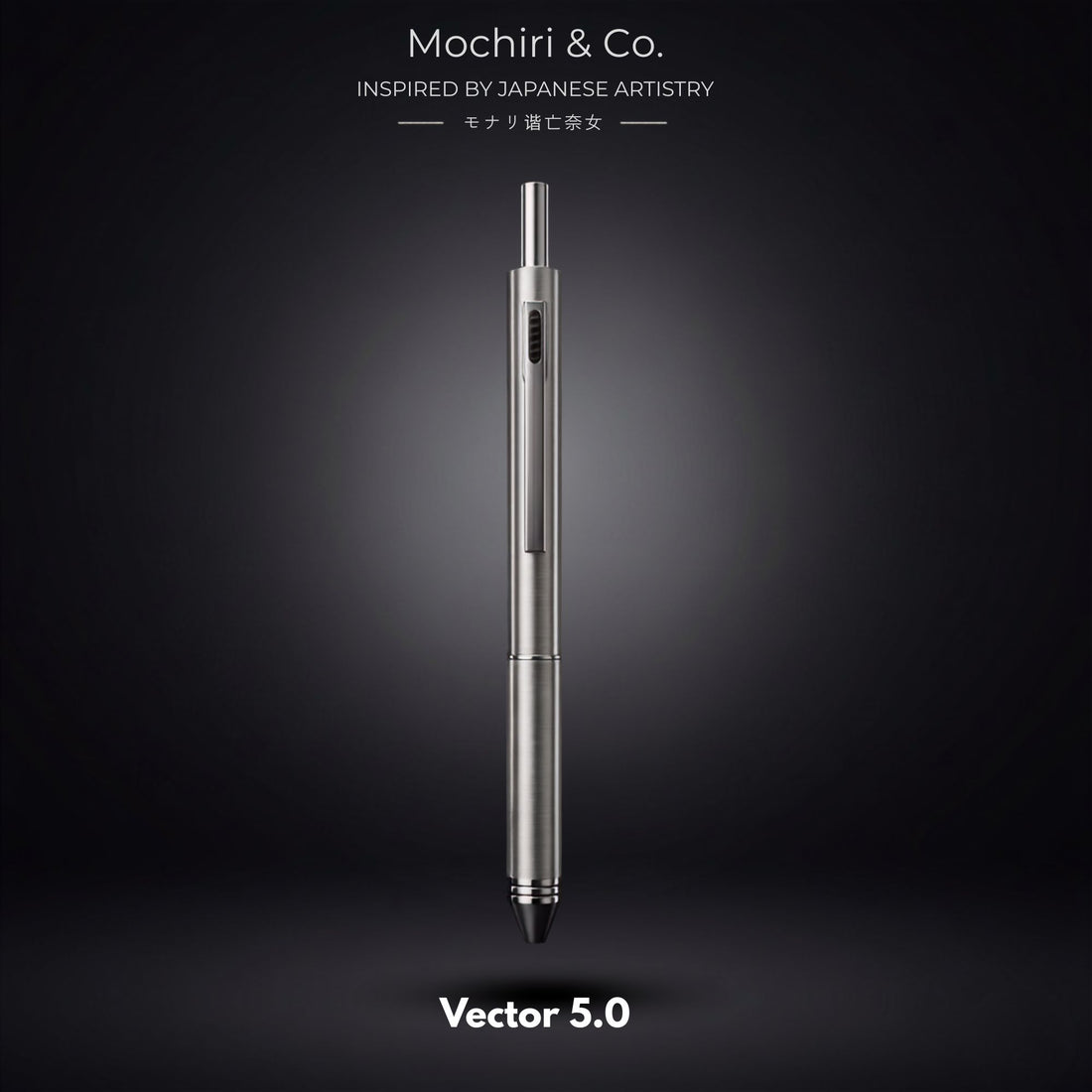 Mochiri & Co. Japan inspired VECTOR 5 | Gloss Steel 4-in-1 Multi-Function Writing Instrument | 3 Ink Colours + 0.5mm Pencil