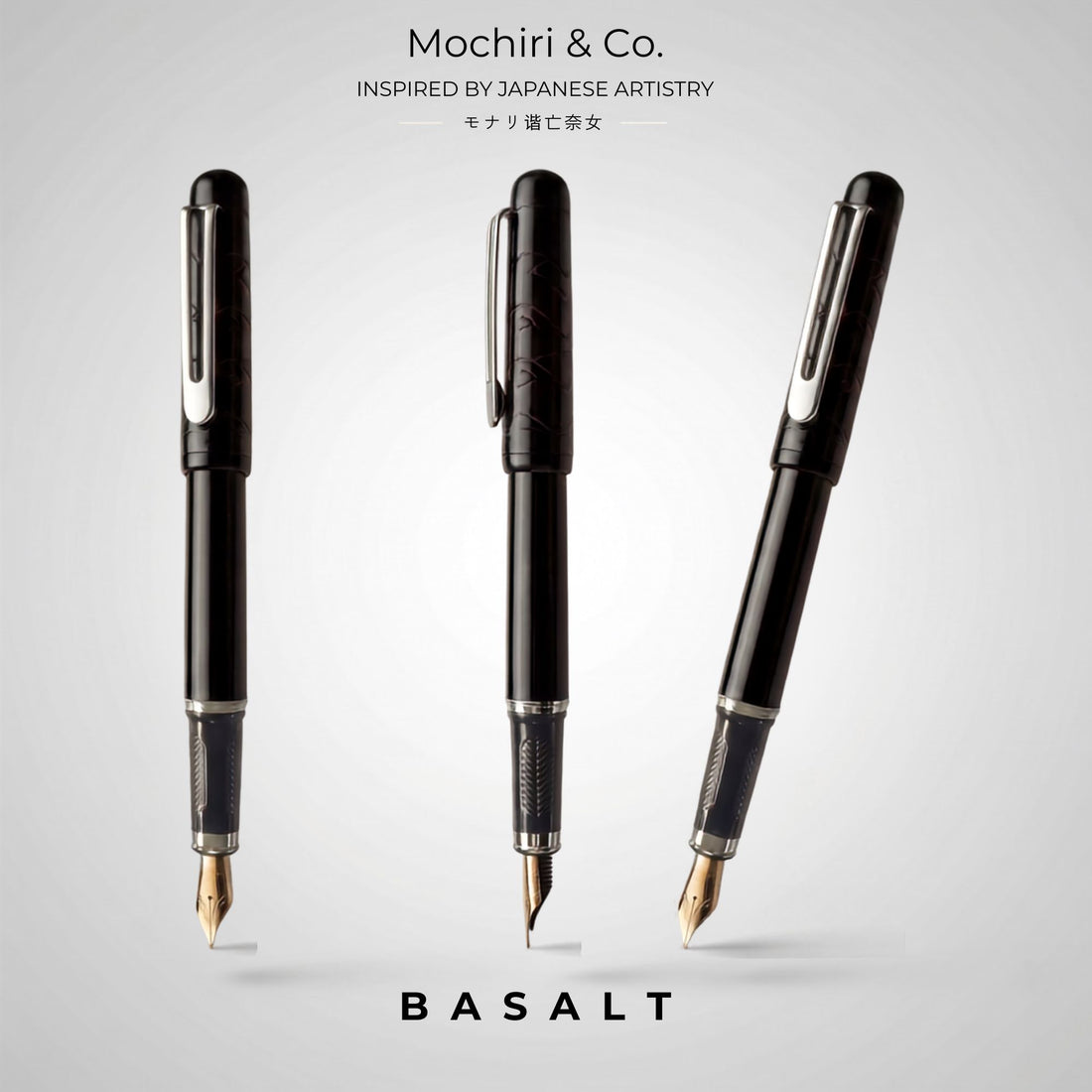 Mochiri & Co. Japan Inspired Basalt Premium Fountain Pen | Metal Body | Smooth Writing | Refillable