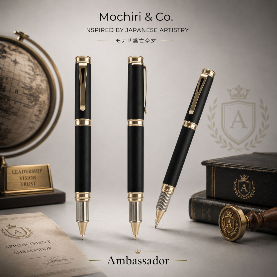 Mochiri & Co. Japan inspired – Ambassador Premium Ball Pen | Full Metal Body | Smooth Writing | Refillable